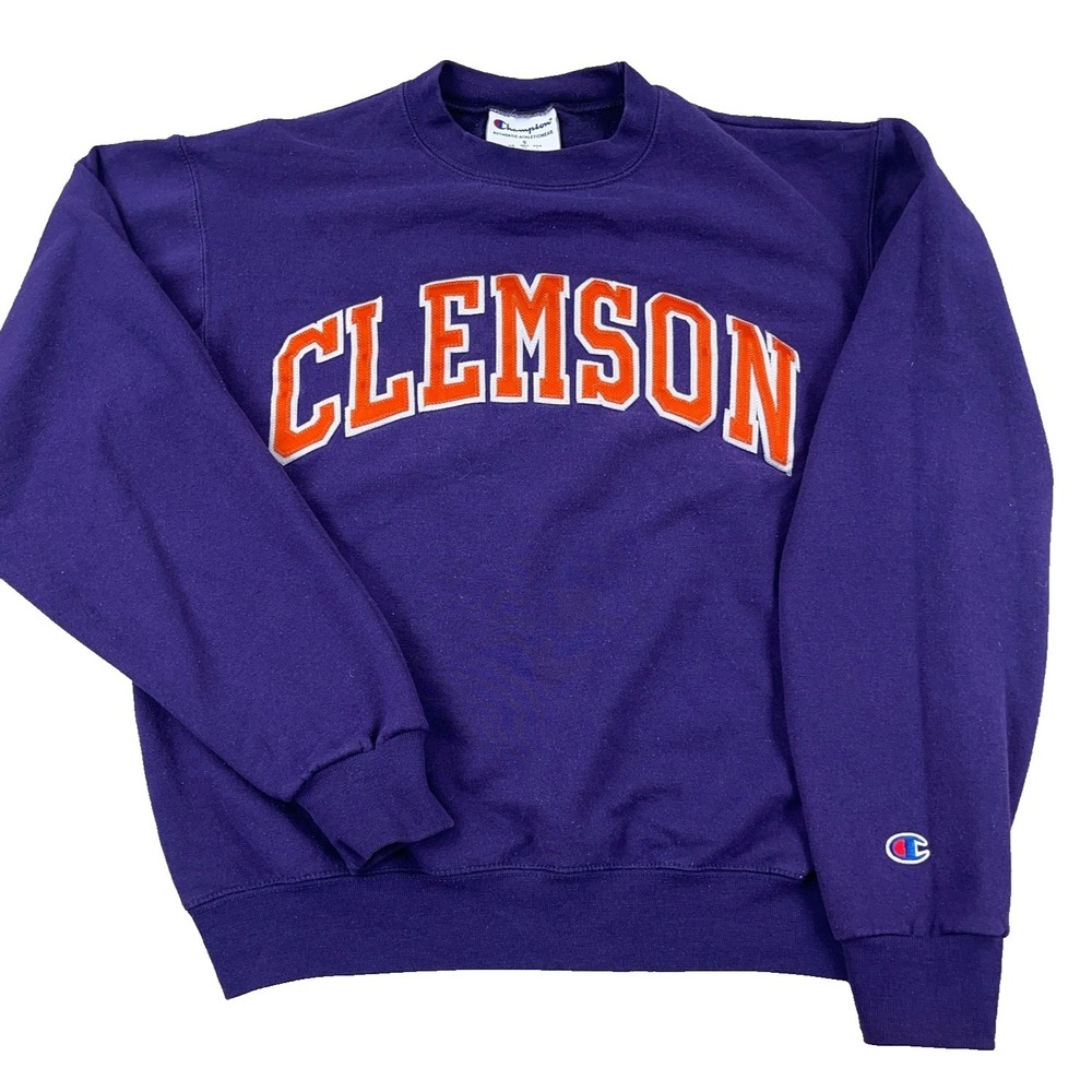 Clemson Tigers Sweatshirt‎ Men Small Crewneck Sweater Y2K Purple Sewn Adult